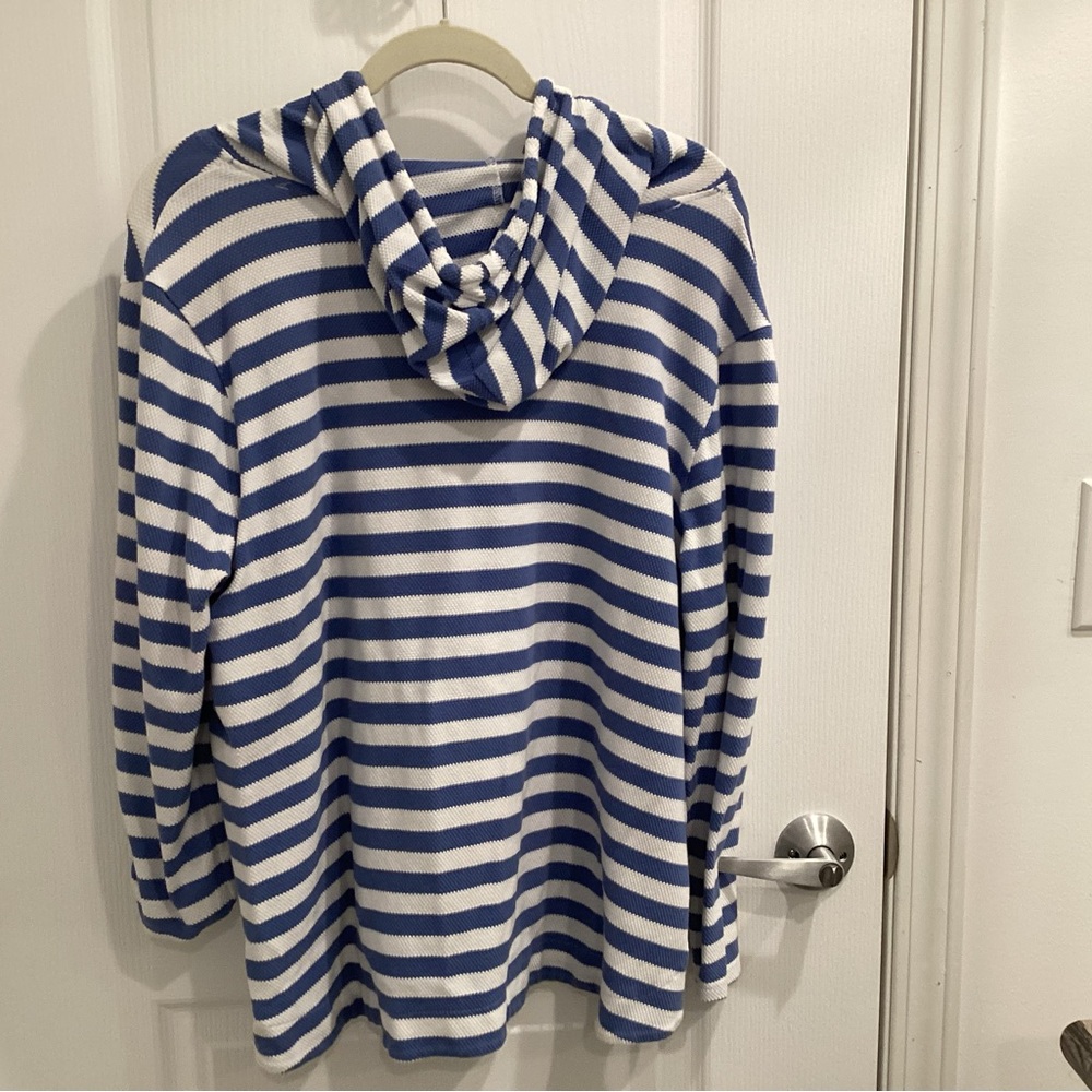 Tribal Navy and White Striped Knit Top - Picture 6 of 9
